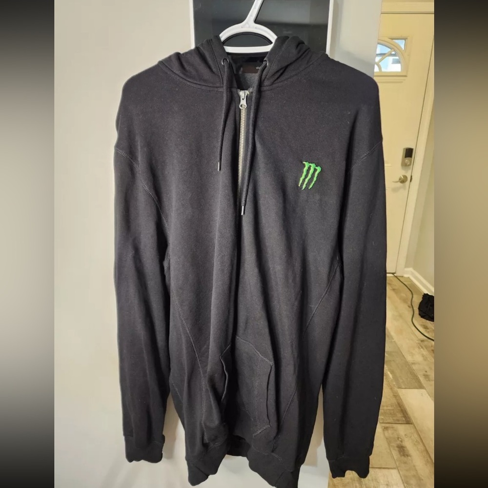 Vintage Monster Energy Zip Up Hoodie, Size XL